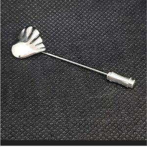 VINTAGE TRIFARI Ruffled HEART Silver-tone Stick Pin